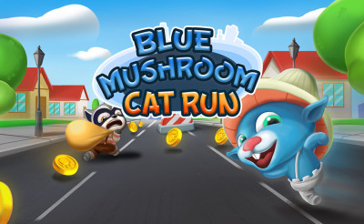 Blue Mushroom Cat Run